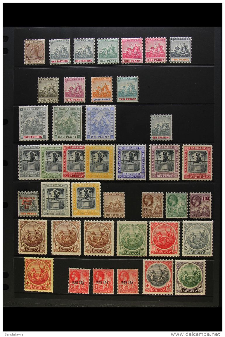 1892-1935 ALL DIFFERENT MINT COLLECTION Presented On A Pair Of Stock Pages. Includes Amongst Others, 1892-1903... - Barbados (...-1966)