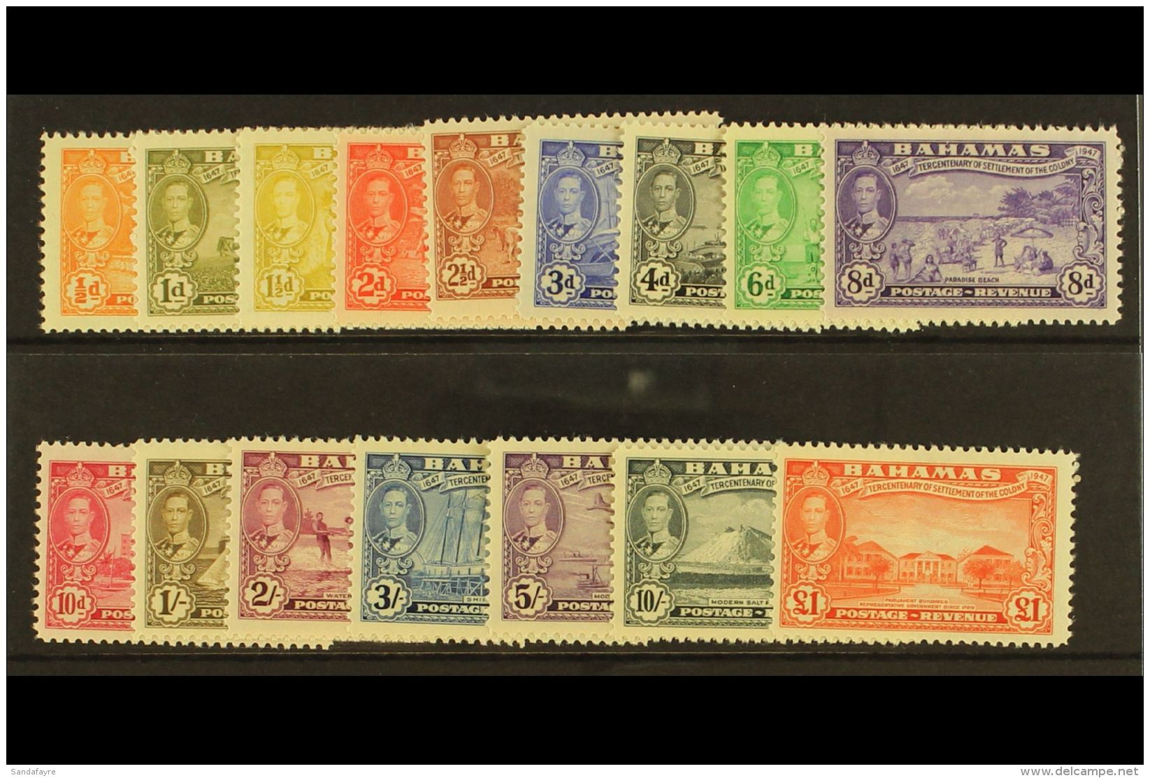 1948 Tercentenary Set, SG 178/193, Never Hinged Mint. (16) For More Images, Please Visit... - Andere & Zonder Classificatie