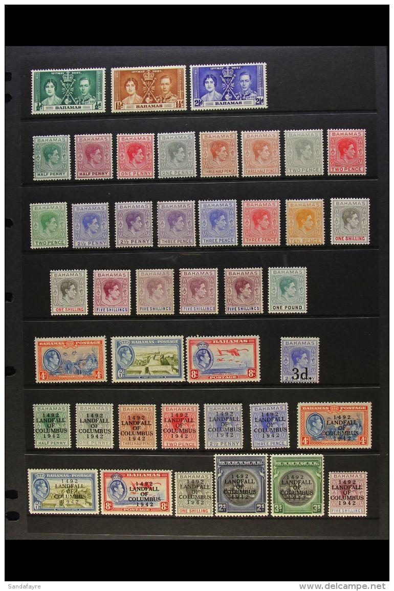 1937-52 VIRTUALLY COMPLETE KGVI MINT COLLECTION Presented On A Pair Of Stock Pages. A Complete "Basic" Run From... - Other & Unclassified