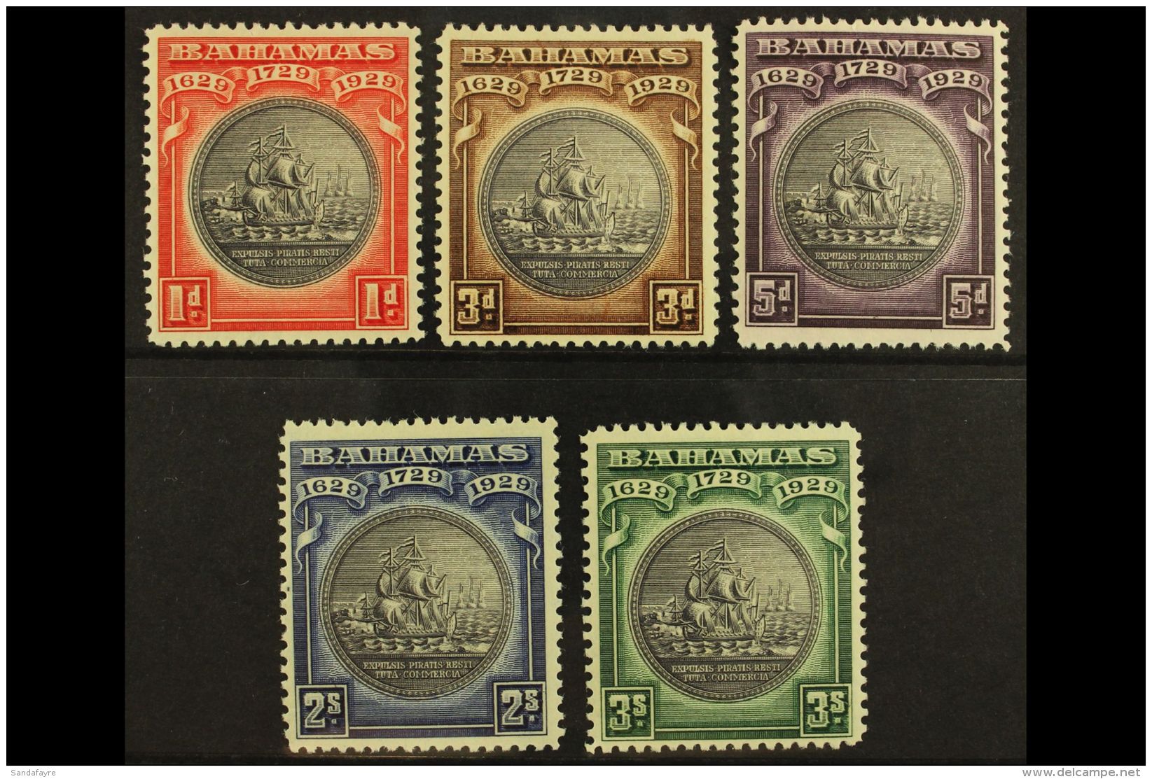 1930 Tercentenary Set, SG 126/130, Fine Mint. (5) For More Images, Please Visit... - Andere & Zonder Classificatie