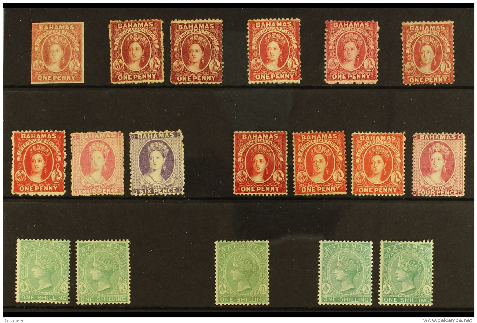 1859-98 MINT / UNUSED QV SELECTION CAT &pound;2250+ Presented On A Stock Card. Includes 1859-60 1d Imperf On... - Other & Unclassified