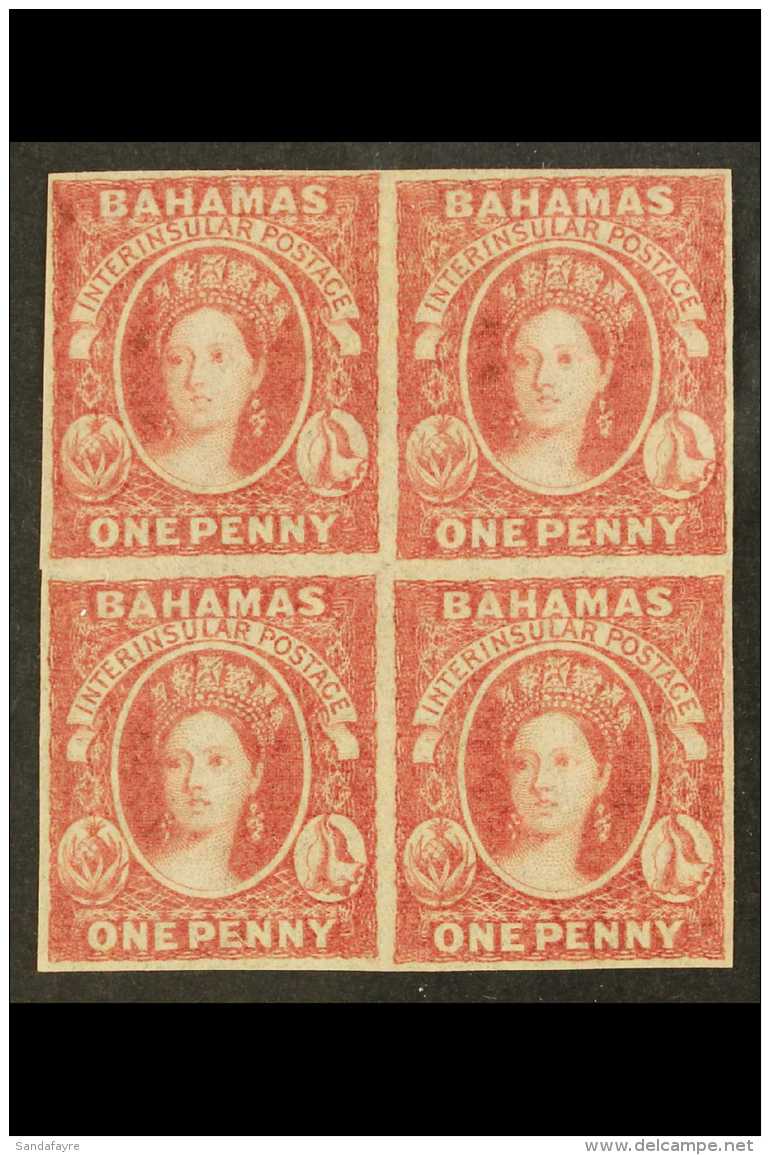 1859-60 1d Lake On Medium To Thick Paper Slightly Translucent Paper (as Mentioned After SG 2), SUPERB MINT BLOCK... - Autres & Non Classés