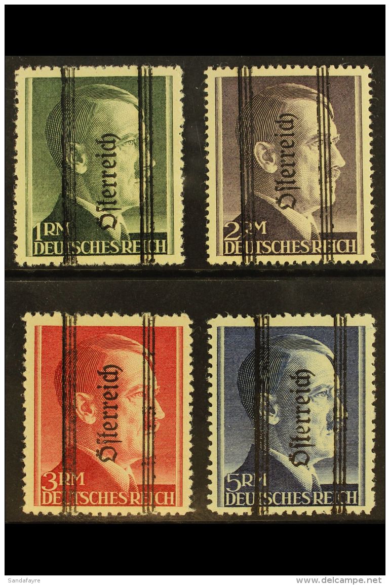 1945 GRAZ LOCAL ISSUE. Hitler High Values With "Osterreich" Vertical Overprints Type II 16&frac14; Mm Long... - Other & Unclassified