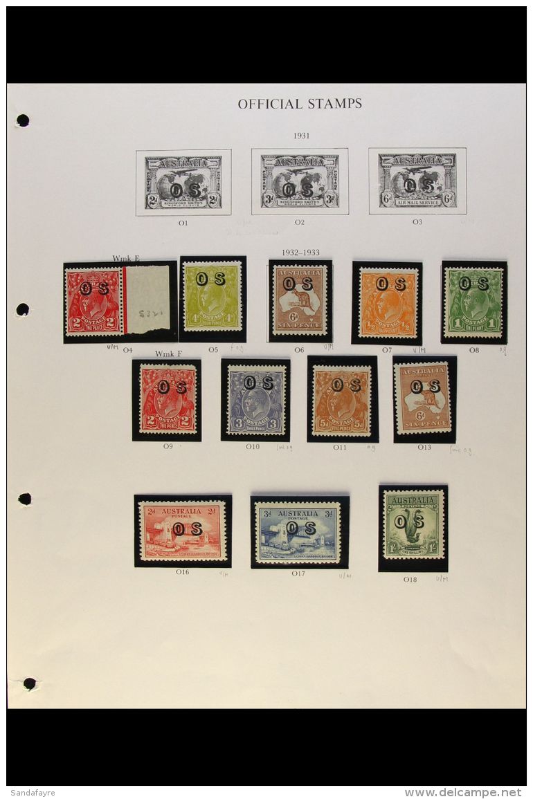 OFFICIALS 1931-3 "O S" FINE MINT OVERPRINTS, Complete Basic Run From KGV 2d Golden Scarlet To 1s Green Lyrebird,... - Autres & Non Classés