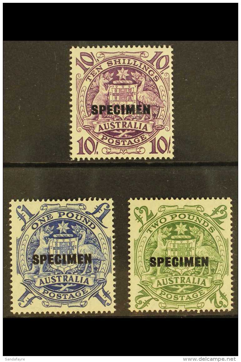 1949-50 10s, &pound;1 And &pound;2 Coat Of Arms "SPECIMEN" Overprinted Set Complete, SG 224bs/ds, Never Hinged... - Andere & Zonder Classificatie