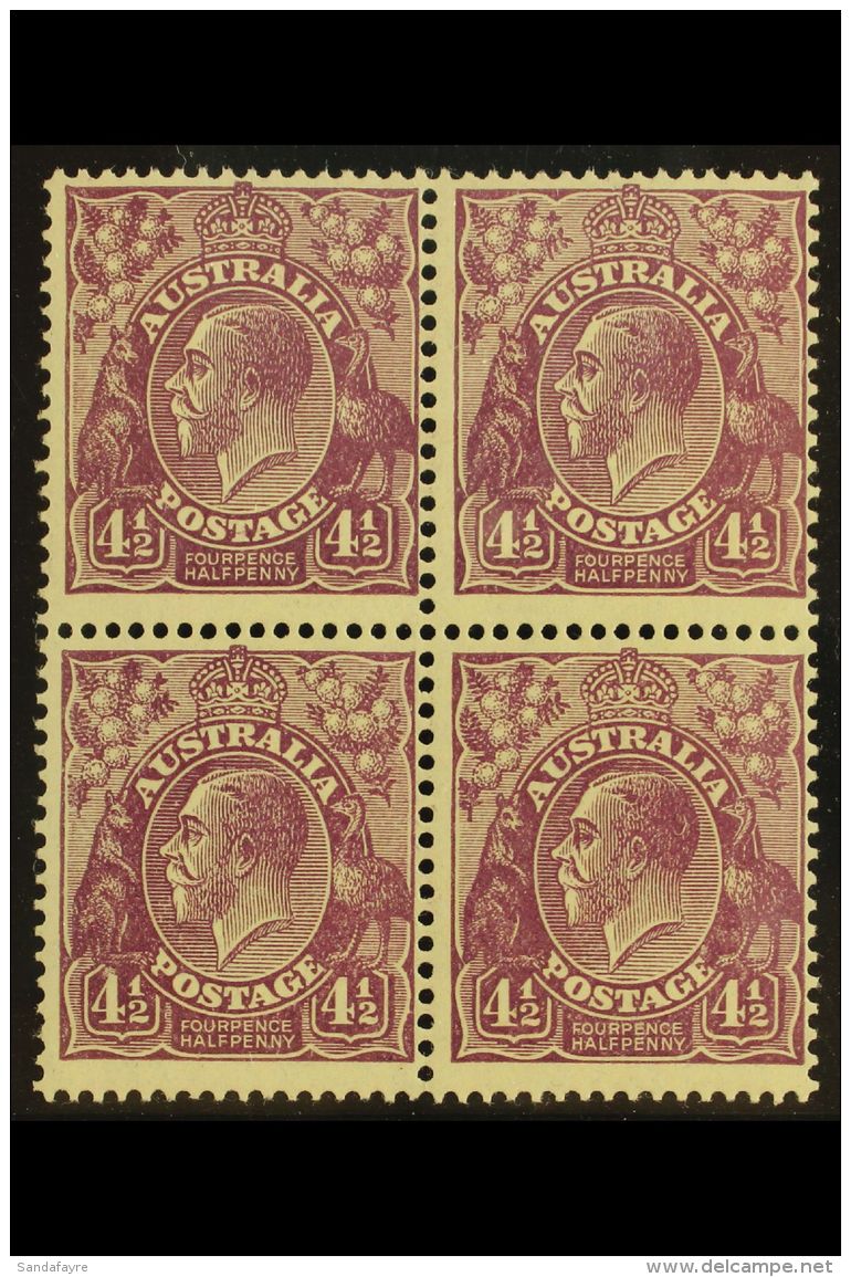 1926-30 4&frac12;d Violet KGV, Perf 13&frac12;x12&frac12;, SG 103, BLOCK OF FOUR Never Hinged Mint. For More... - Other & Unclassified