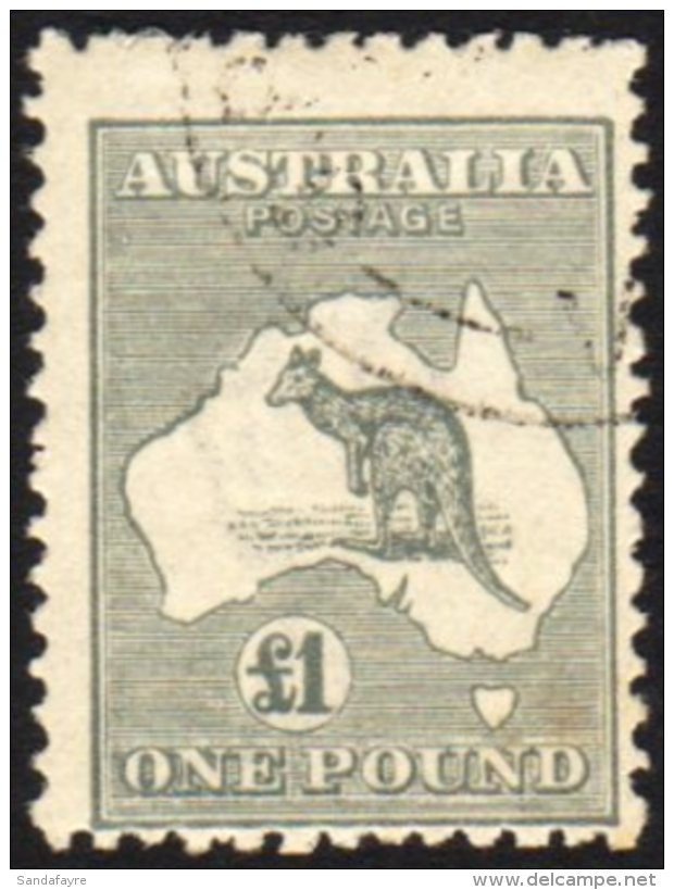 1924 Kangaroo &pound;1 Grey SG 75, With Part Corner Presentation Cds, Centered To Lower Right.  For More Images,... - Andere & Zonder Classificatie