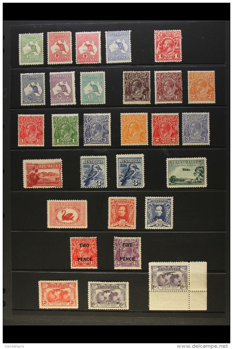 1913-36 KGV MINT SELECTION CAT &pound;700+ Presented On A Pair Of Stock Pages. Includes Roo To 1s &amp; &pound;1... - Andere & Zonder Classificatie