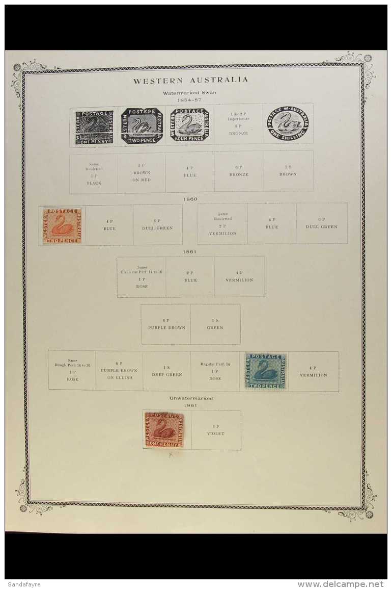 WESTERN AUSTRALIA 1860 TO 1912 MINT COLLECTION On Several Album Pages From The 1860 4d Orange- Vermilion Imperf... - Autres & Non Classés