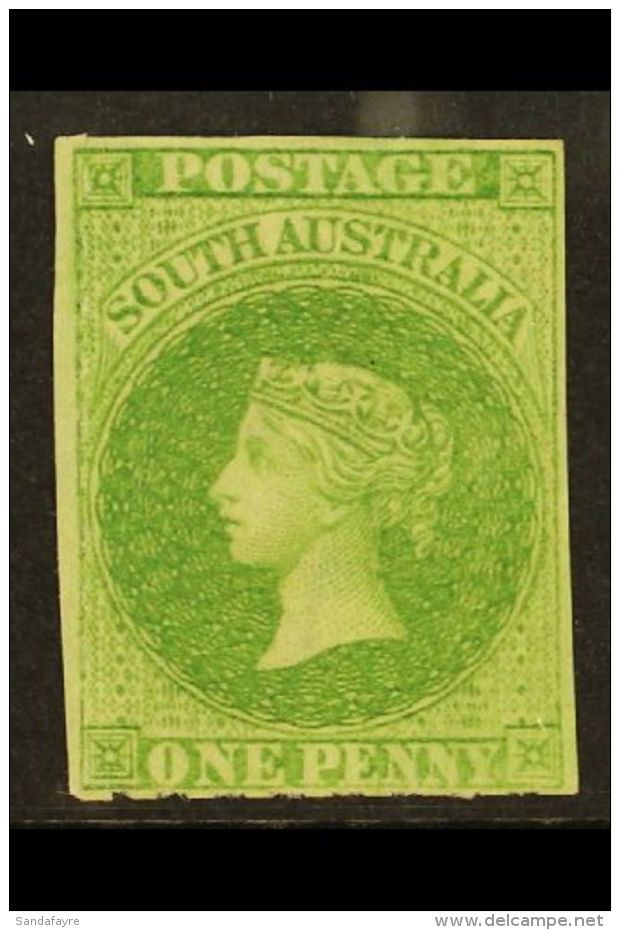 SOUTH AUSTRALIA 1858-59 1d Light Yellow- Green Rouletted, SG 14, Lightly Hinged Mint With Complete Internal... - Other & Unclassified