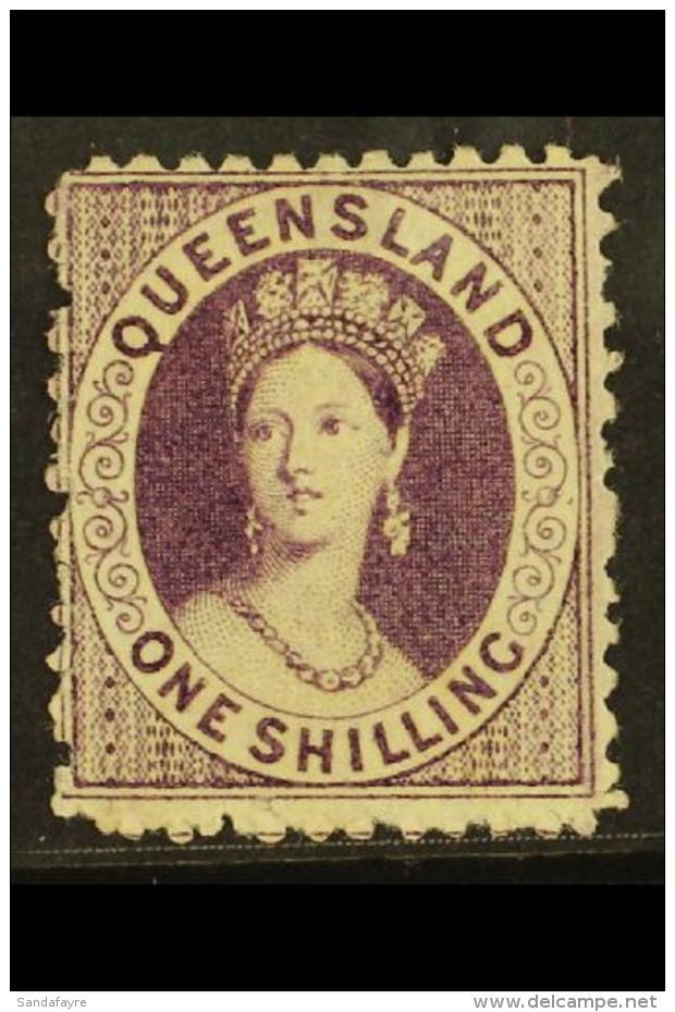 QUEENSLAND 1868-78 1s Purple Perf 12, SG 109, Mint No Gum, Lovely Fresh Stamp. For More Images, Please Visit... - Autres & Non Classés