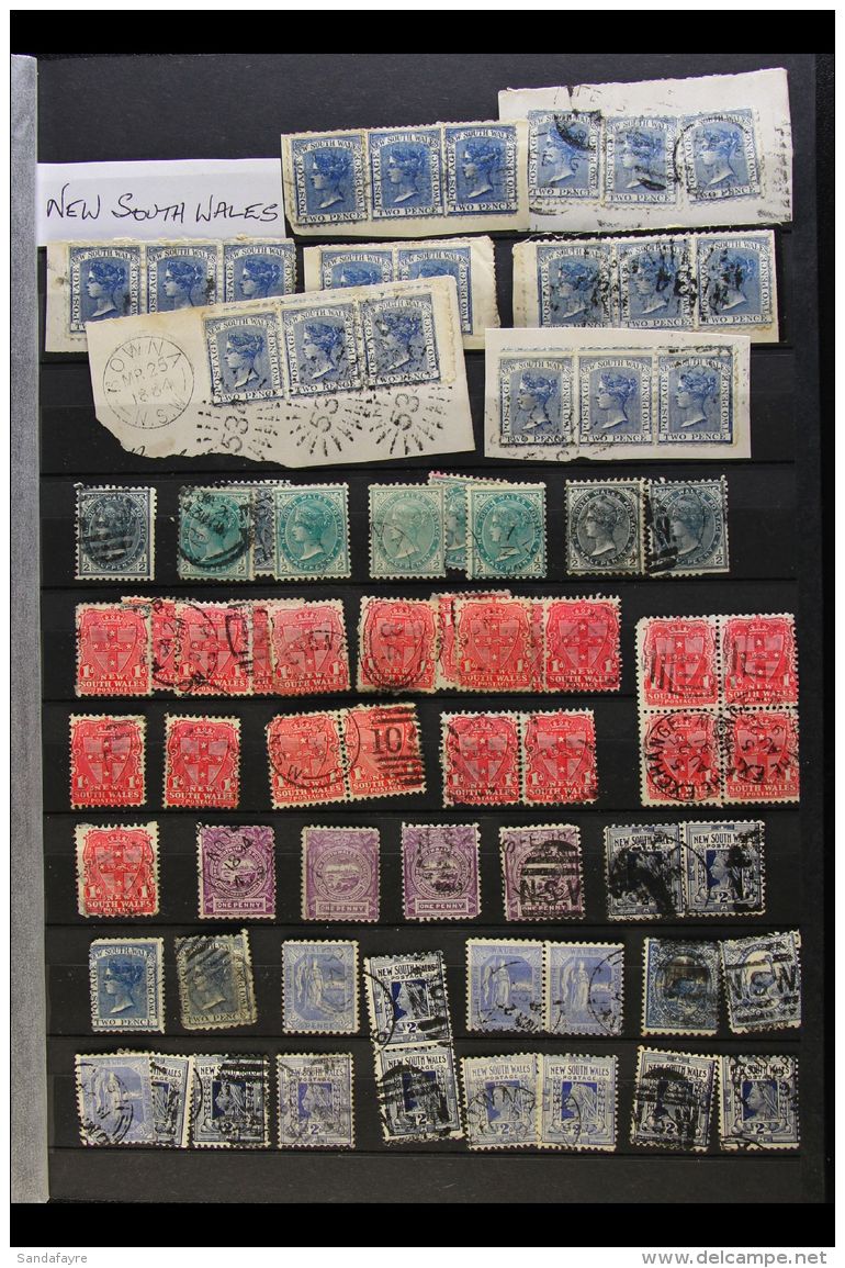 POSTMARKS ASSORTMENT With Something From Every State, Note New South Wales  2d Blue On Piece With "534" Numerals,... - Autres & Non Classés