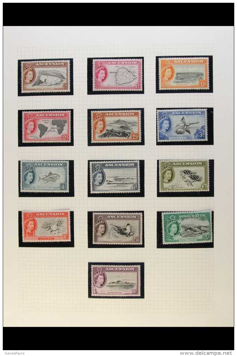 1953-1966 COMPLETE SUPERB MINT COLLECTION In Hingeless Mounts On Leaves, All Different, Inc 1956 Set, 1963 Birds... - Ascension
