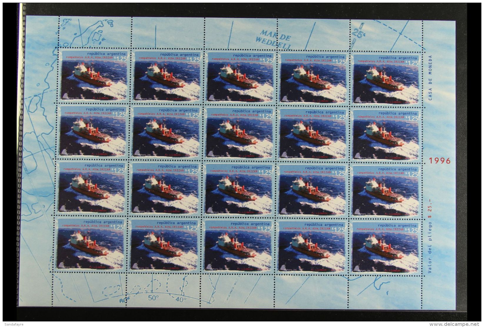 1996 Argentinian Presence In The Antarctic Set, SG 2507/2508, With Each As COMPLETE SHEETLETS Of 20, Never Hinged... - Autres & Non Classés