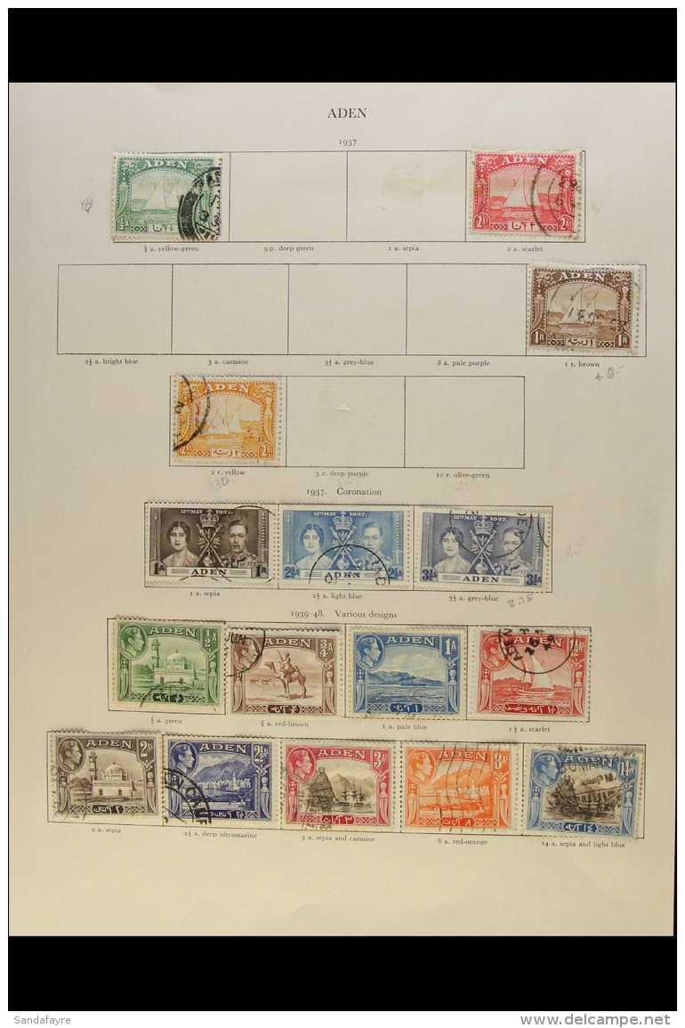 1937-51 FINE USED COLLECTION Includes 1937 &frac12;a, 2a, 1r, And 2r Dhows, 1939-48 Complete Defin Set, 1949 UPU... - Aden (1854-1963)