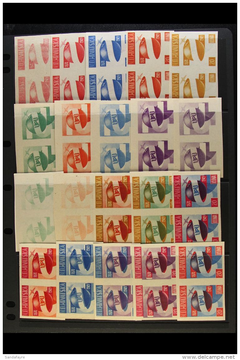 UNIVERSAL POSTAL UNION CROATIA 1949 EXILE ISSUES - An Attractive Collection Of IMPERF PROOF PAIRS Printed In... - Non Classés