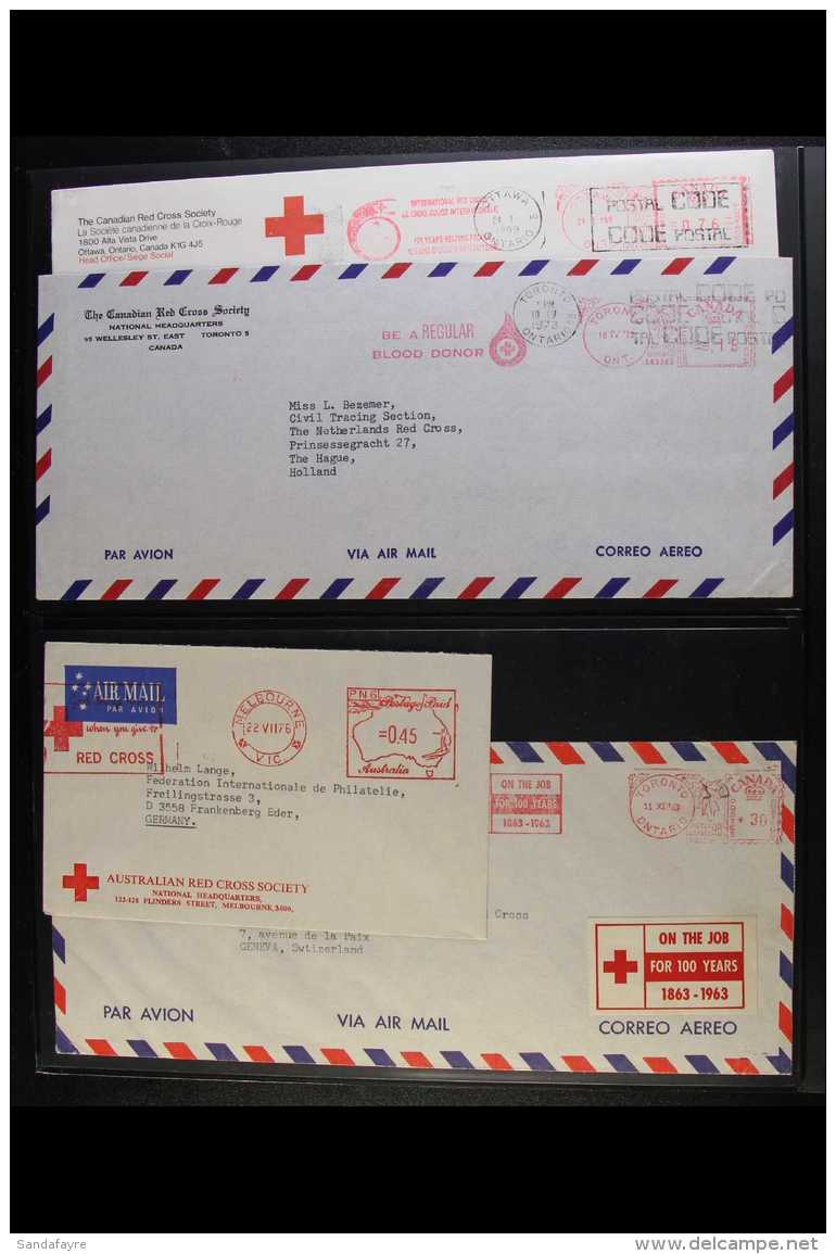 RED CROSS METER MAIL 1955-93 COLLECTION Of Commercial Covers, All With Red Cross Meter Mail Impressions, We See... - Non Classés