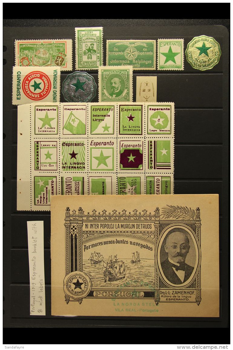 ESPERANTO 1910's-1930's All Different Mint/unused Labels, Inc Portugal 1919 Booklet With 8 Labels, Hungary 1918... - Non Classés