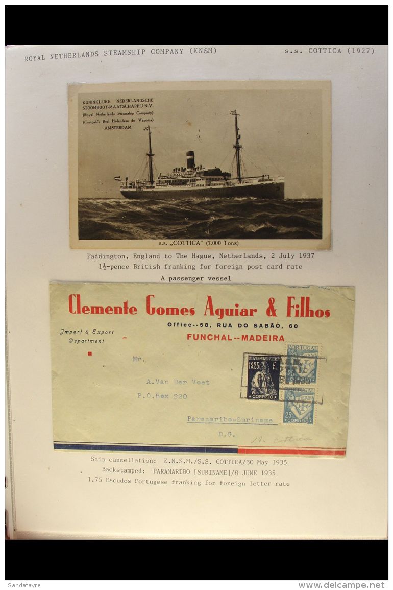 DUTCH SHIPPING COMPANIES An Extensive &amp; Interesting Covers &amp; Card Collection Presented In Three Enormous... - Non Classés