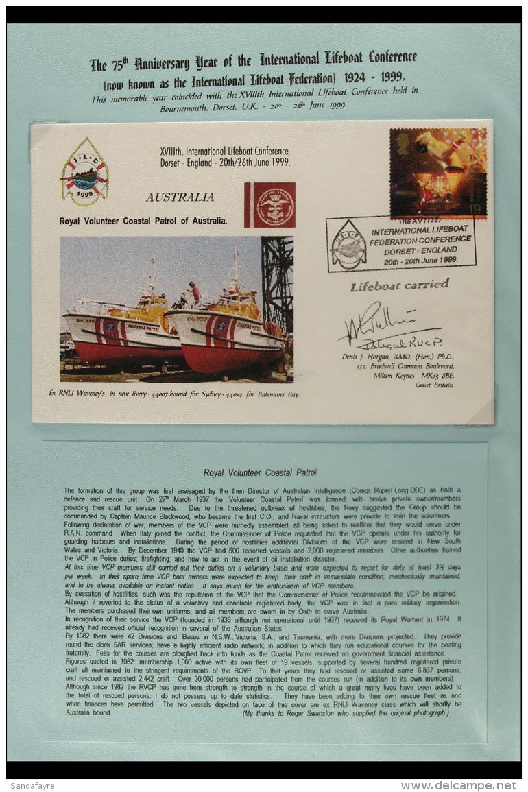 75TH ANNIV OF INTERNATIONAL LIFEBOAT CONFERENCE 1999 Collection Of Great Britain Special Anniv "Lifeboat Carried"... - Zonder Classificatie