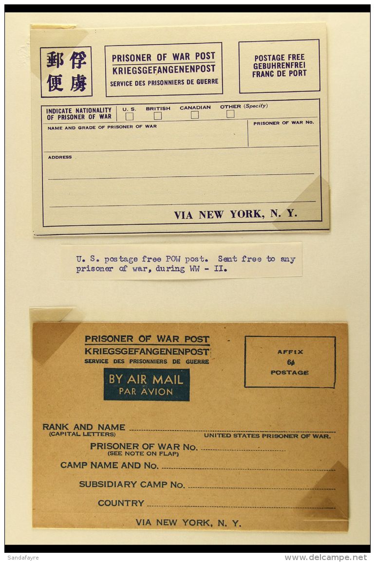 WWII PRISONERS OF WAR POSTAL STATIONERY. 1939-1945 All Different Group Of Very Fine Unused British &amp; American... - Andere & Zonder Classificatie