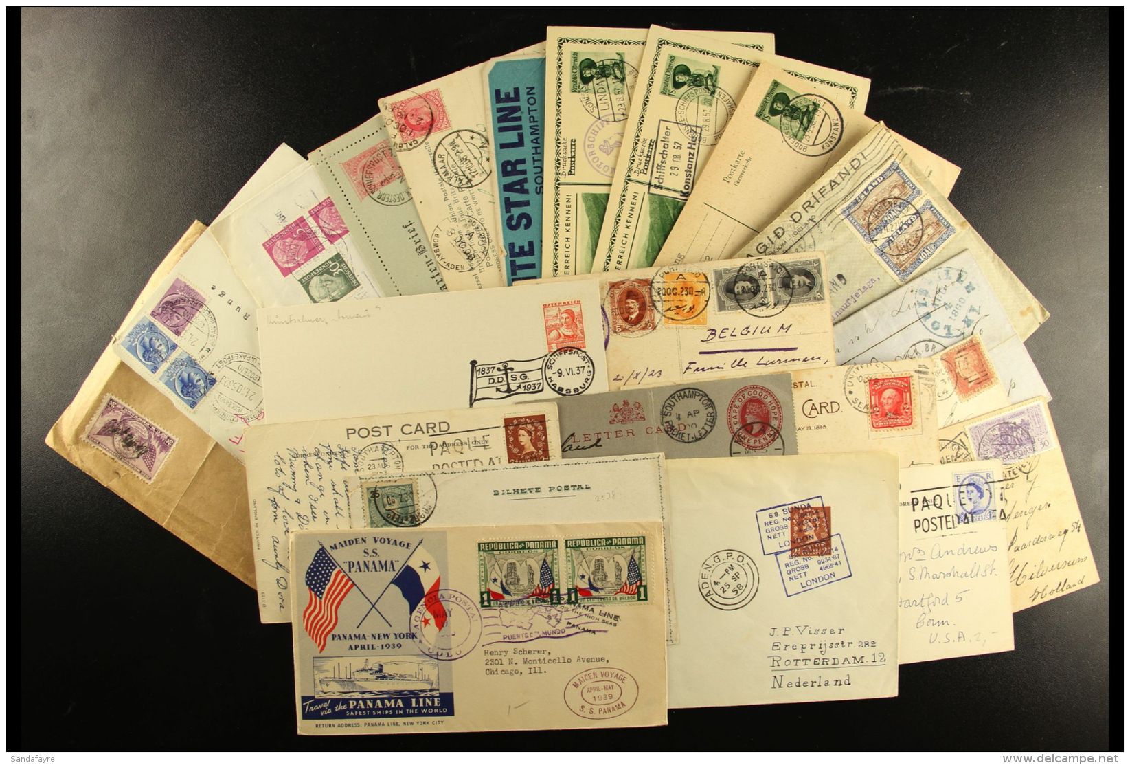 WORLD SHIP COVERS 1857-1958 Interesting Group Of Covers &amp; Cards Showing Various Ship &amp; Maritime Postmarks,... - Other & Unclassified