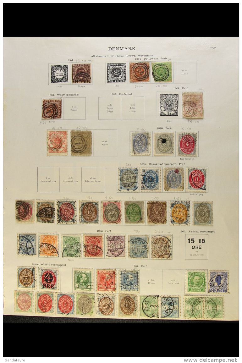 NORTHERN EUROPE 1851-1938. A MOST USEFUL OLD TIME Mint &amp; Used Collection Presented On Printed Pages, Chiefly... - Andere & Zonder Classificatie