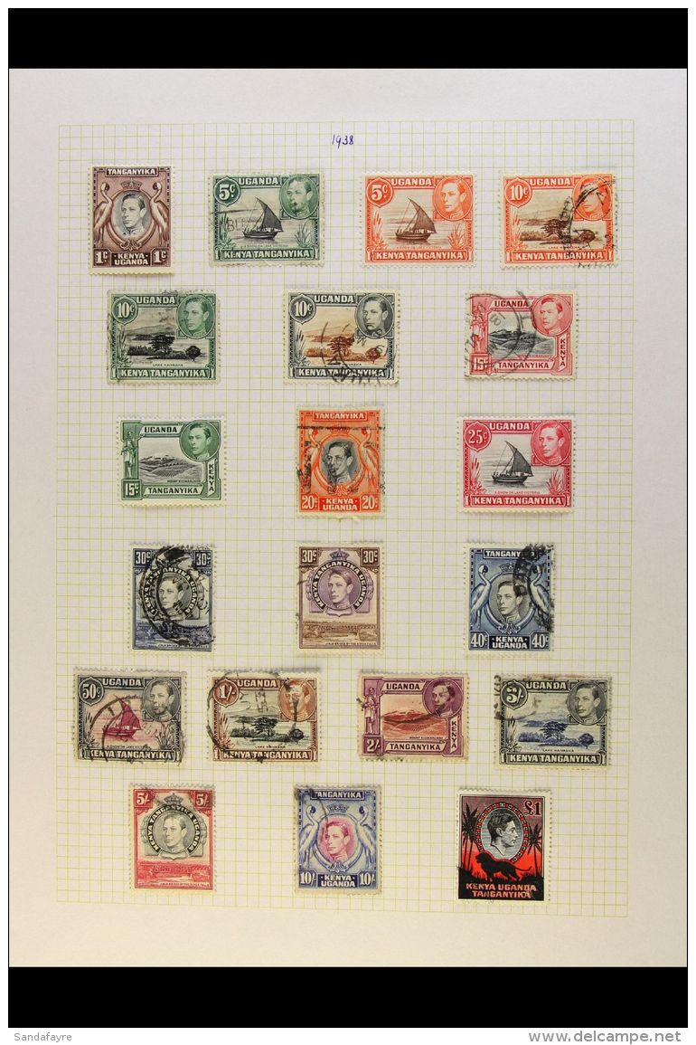 BRITISH EAST AFRICA 1936-1952 COMPREHENSIVE COLLECTION On Leaves, Mint &amp; Used All Different Stamps, Inc KUT... - Other & Unclassified