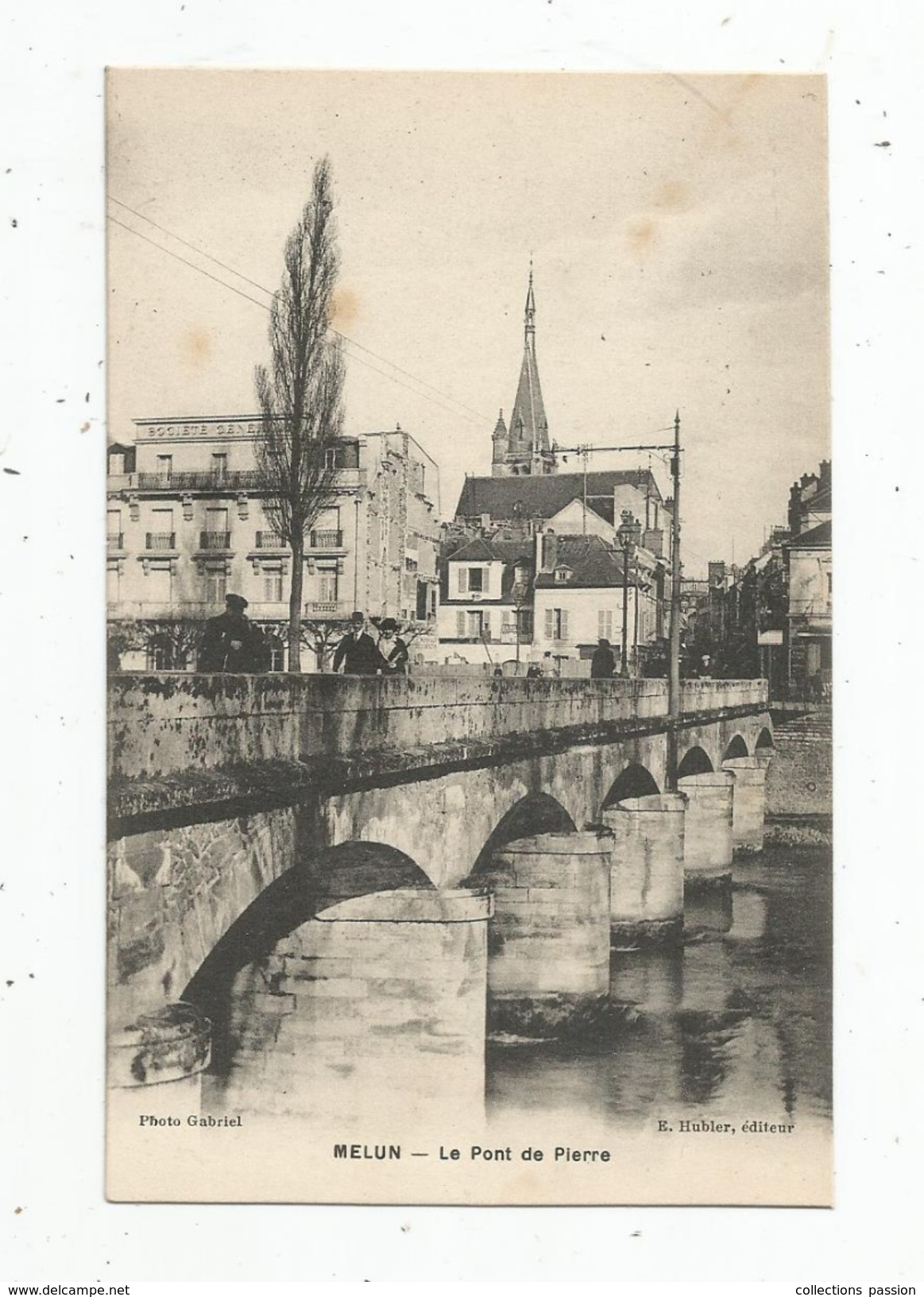 Cp , 77 , MELUN , Le Pont De Pierre , Vierge - Melun