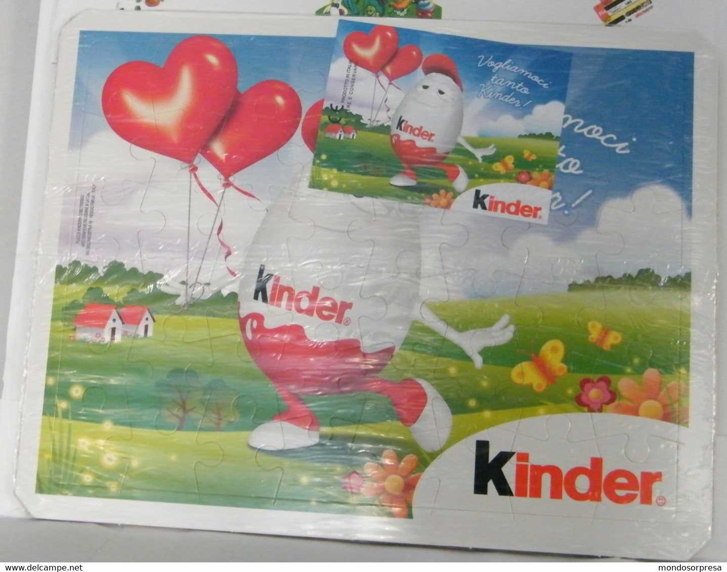 (SC93) KINDER FERRERO  MAXI PUZZLE SAN VALENTINO, KINDERINO CON PALLONCINI NUOVO SIGILLATO CON CARTINA - Puzzles