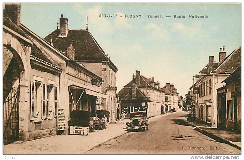 FLOGNY ROUTE NATIONALE LE TABAC ET LE GARAGE - Flogny La Chapelle