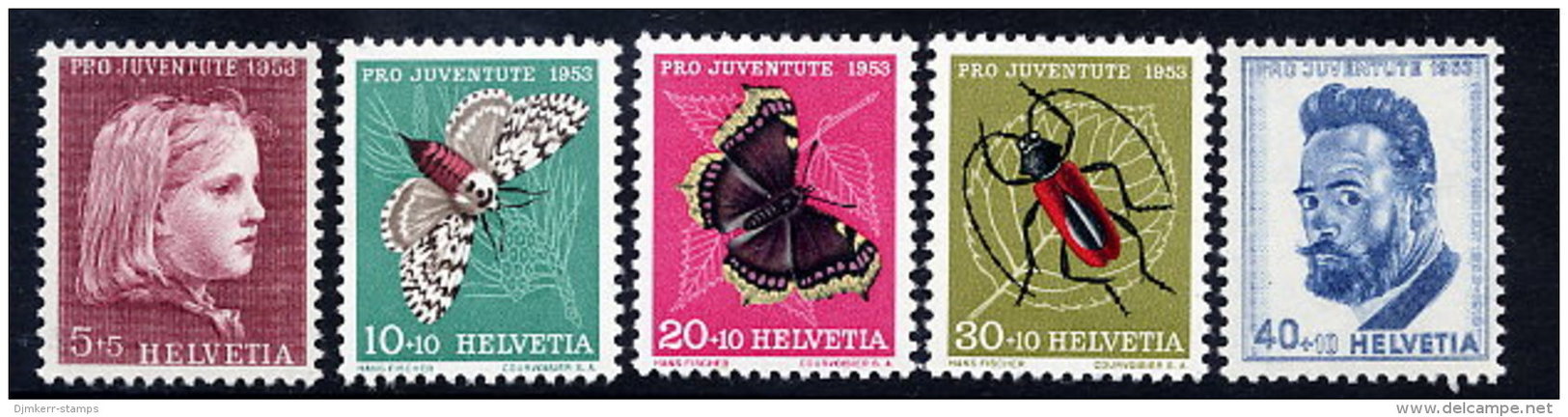 SWITZERLAND 1953 Pro Juventute Set  MNH / **.  Michel 588-92 - Unused Stamps