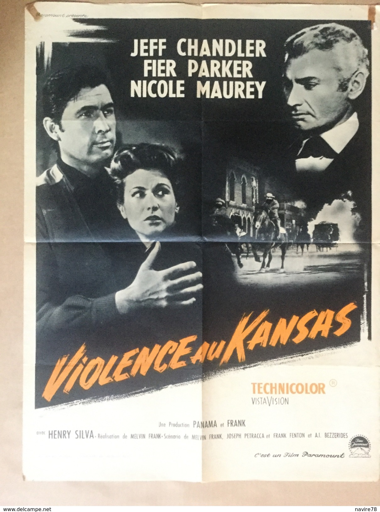 WESTERN Affiche Cinéma Originale  Film  VIOLENCE AU KANSAS  THE JAY HAWKERS De MELVIN FRANK, JEFF CHANDLER NICOLE MAUREY - Affiches & Posters