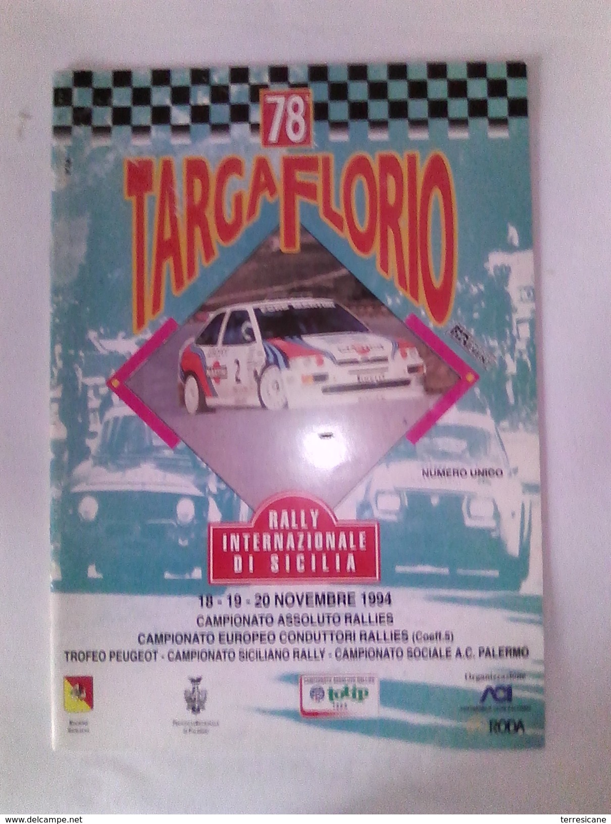 X 78 TARGA FLORIO 1994 RALLY INTERNAZIONALE NUMERO UNICO RRR 32 PAG - Autosport - F1