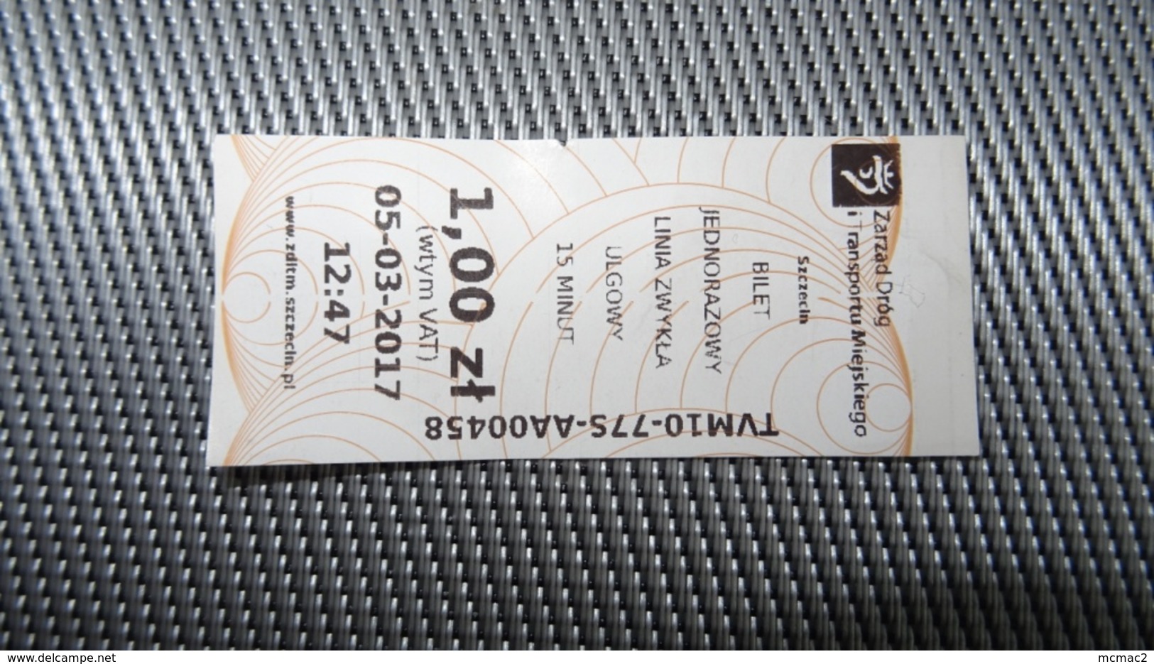 Bus Ticket From Szczecin 1zl Poland - Fahrkarte - Other & Unclassified