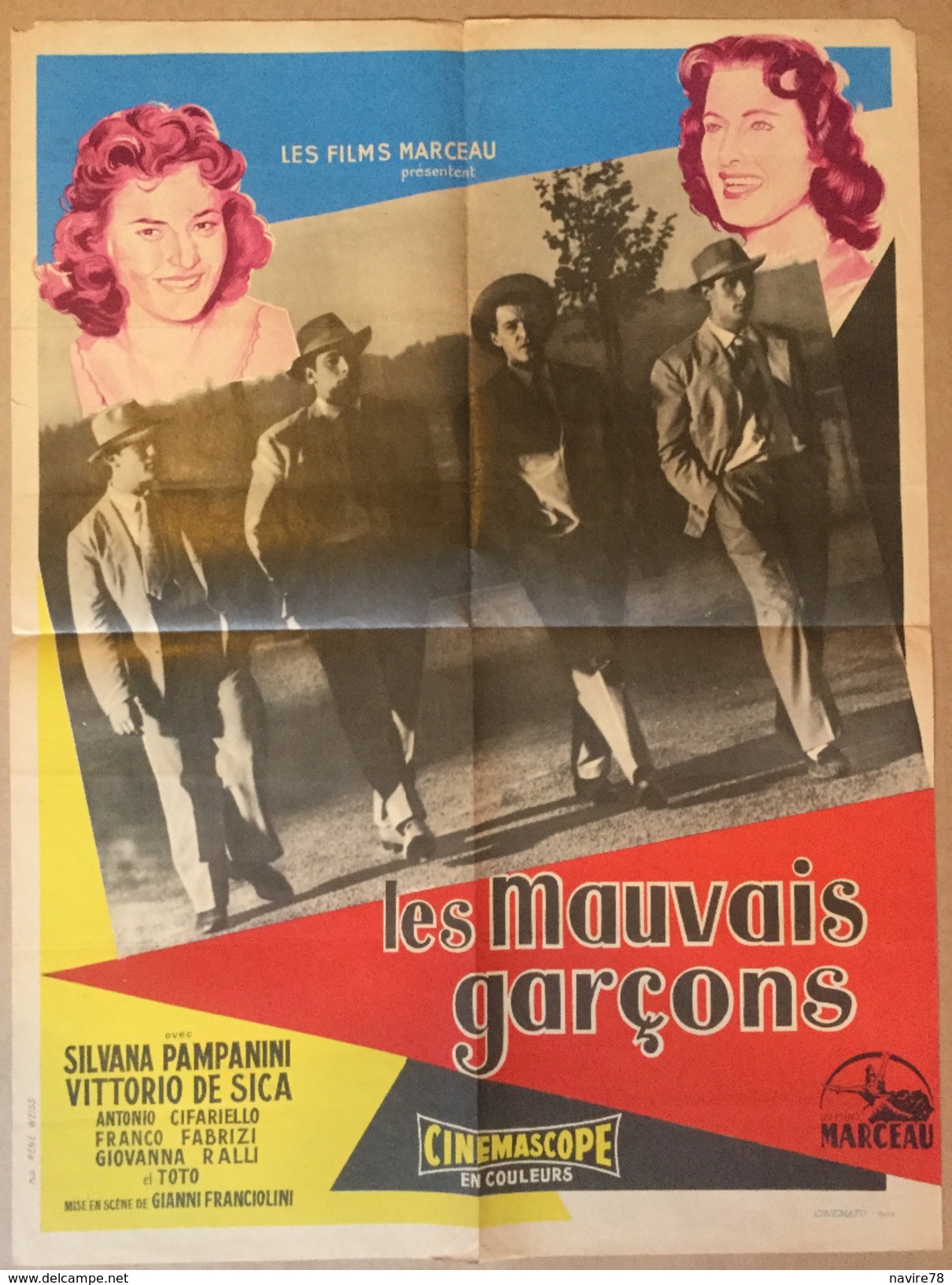 Affiche Cinéma Originale Film LES MAUVAIS GARCONS " RACCONTI ROMANI " De GIANNI FRANCIOLINI Avec VITTORIO DE SICA - Affiches & Posters