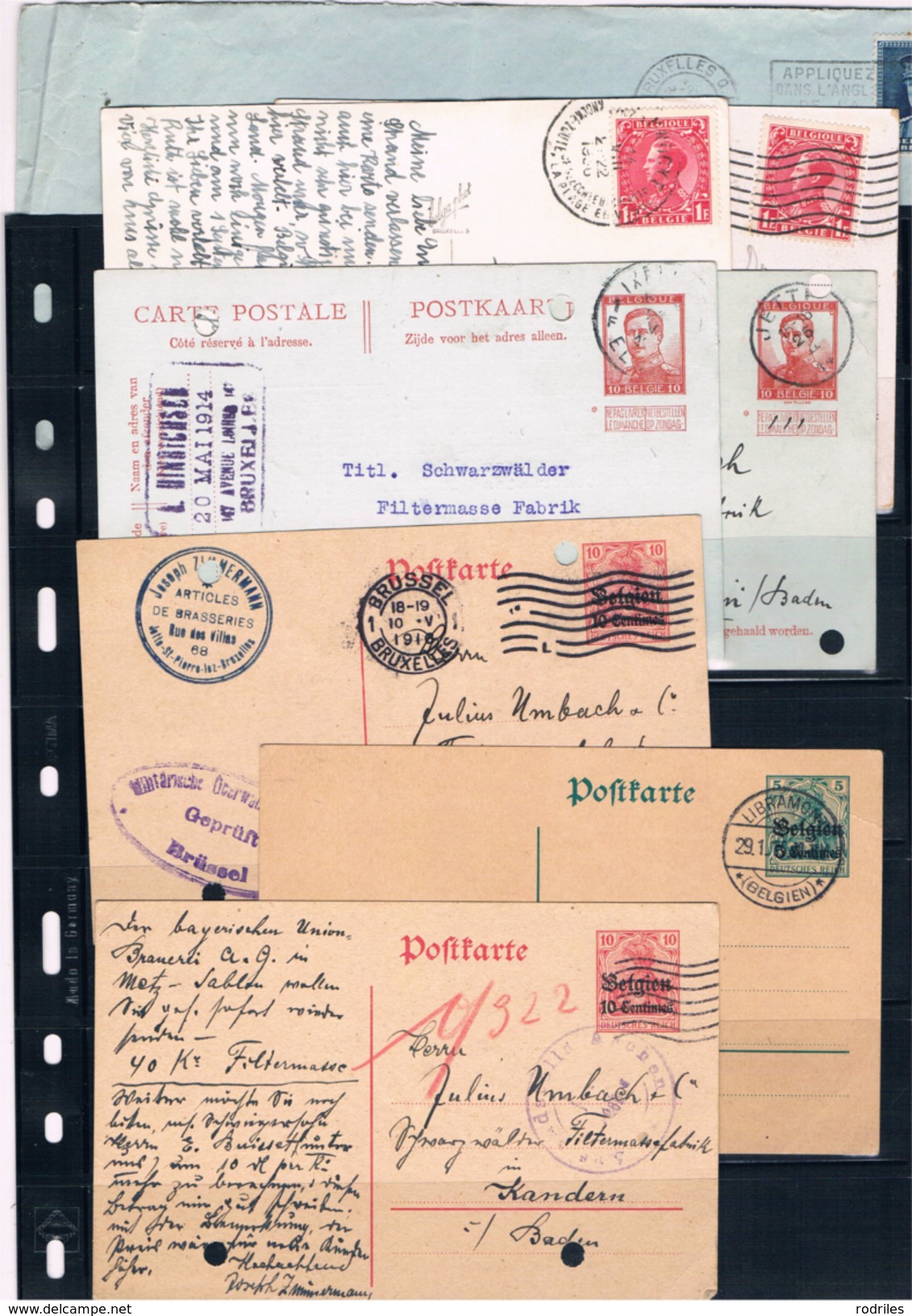 Belgica. Conjunto De 8 Piezas De Historia Postal - Cartas & Documentos