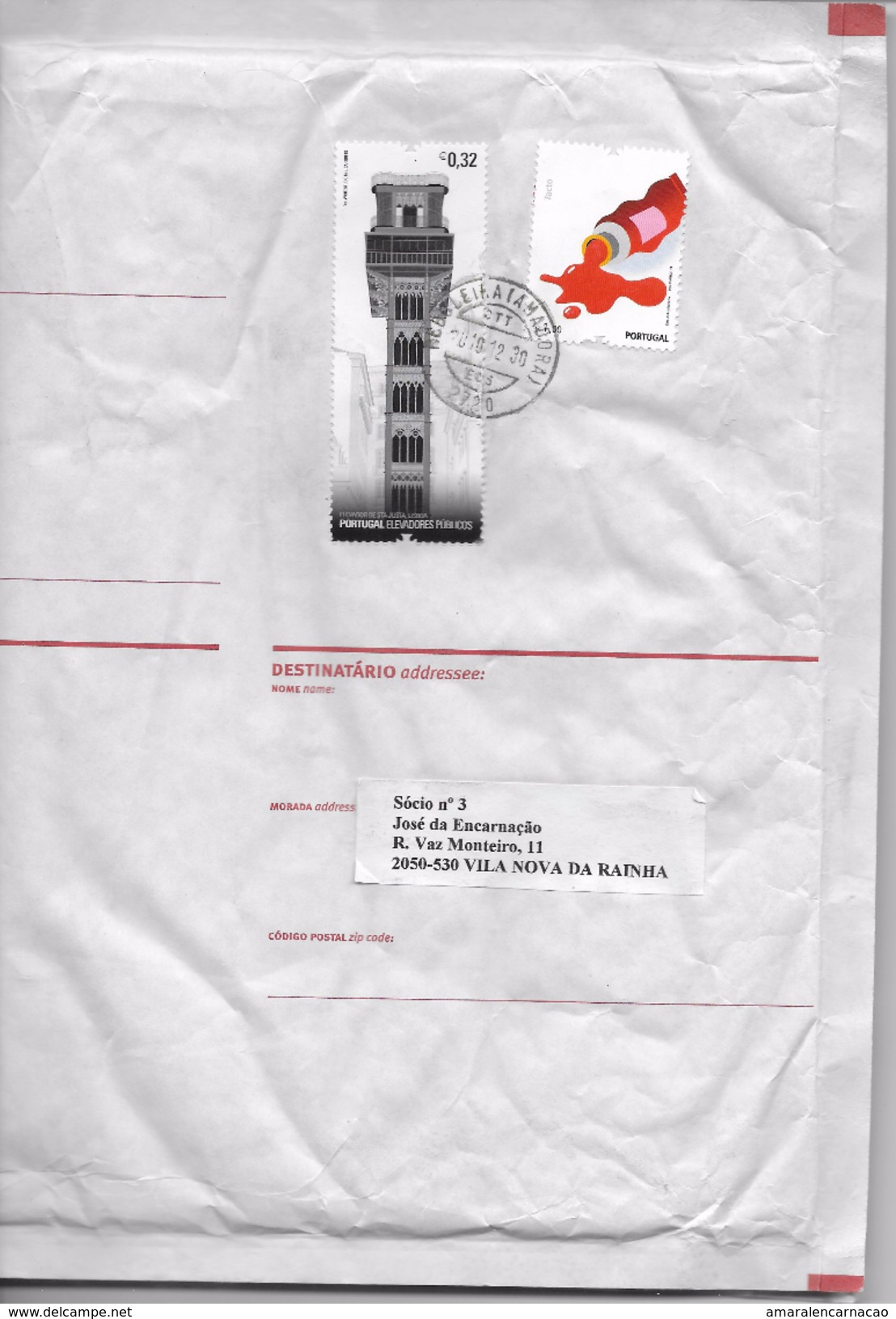 2 SCANS - TIMBRES  - STAMPS - PORTUGAL - MARCOPHILIE- ENVELOPPE SPÉCIALE COURRIER  235 X 340 - TIMBRES DIVERS - Lettres & Documents