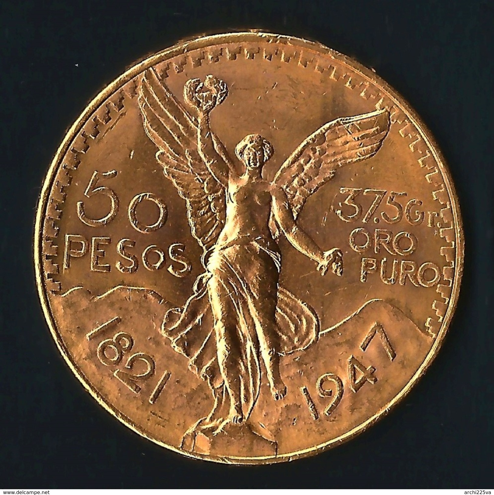 MESSICO 1947 - Centenario Indipendenza - 50 Pesos - SPL - Oro / Or / Gold  900 / 000 - 37,5 ORO PURO - - Messico