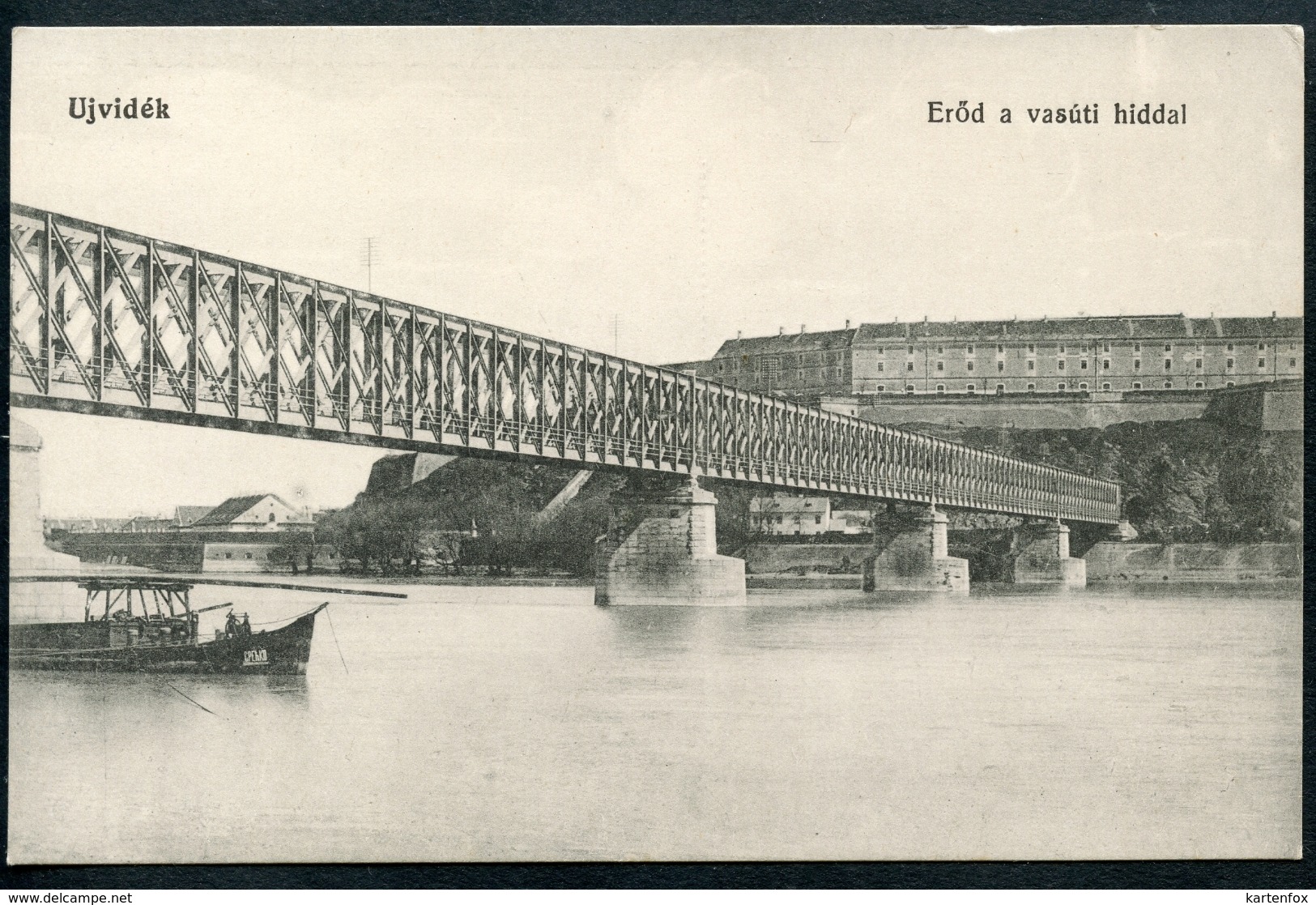 Ujvidek, Novi Sad, Eröd A   Vasuti Hiddal, Straßen-Eisenbahn-Brücke, 1915, Donau, Urban Ignac - Serbien