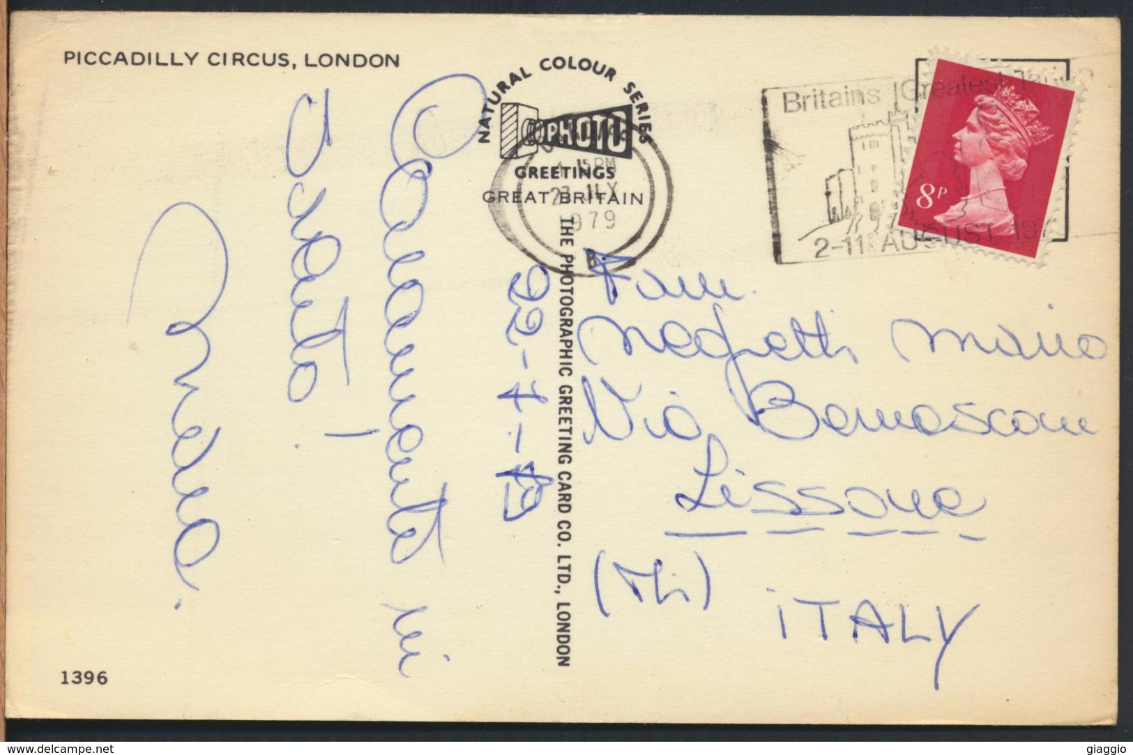 °°° 2027 - UK - LONDON - PICCADILLY CIRCUS - 1979 With Stamps °°° - Piccadilly Circus