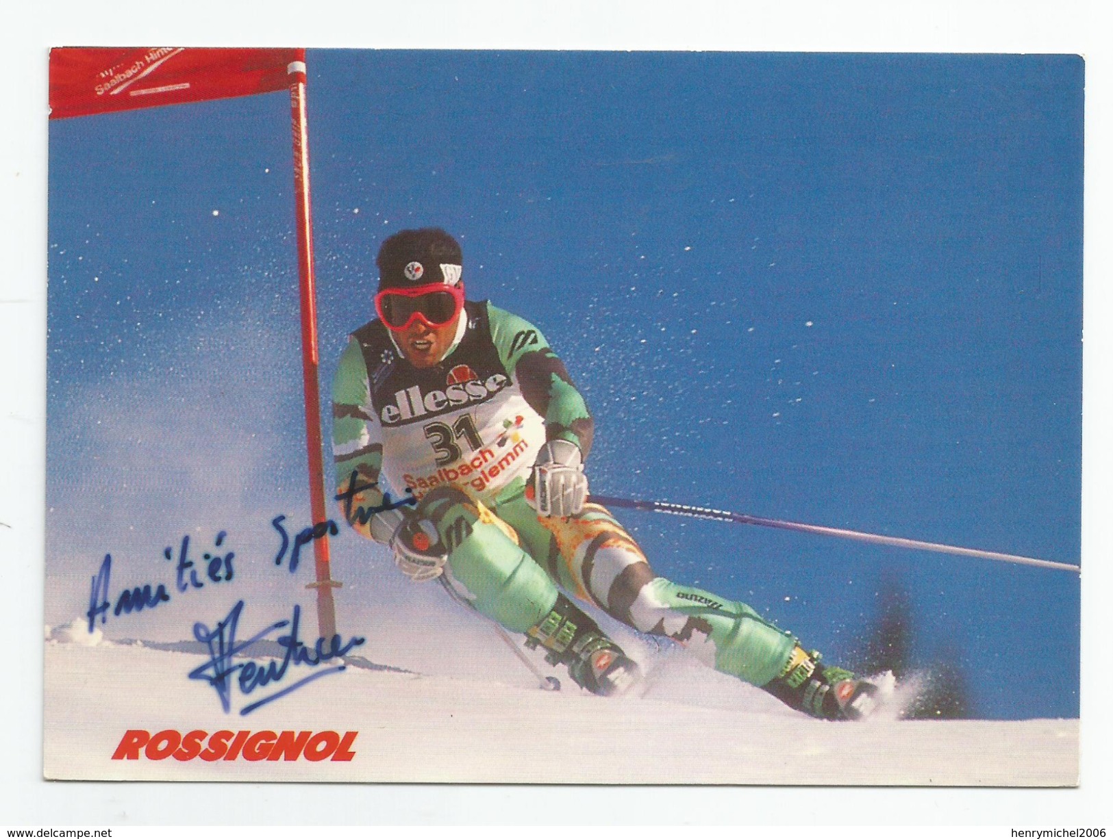 Cpm Alain Feutrier Signature Autographe équipe De France Ski Alpin Rossignol Pub Publicité - Sports D'hiver