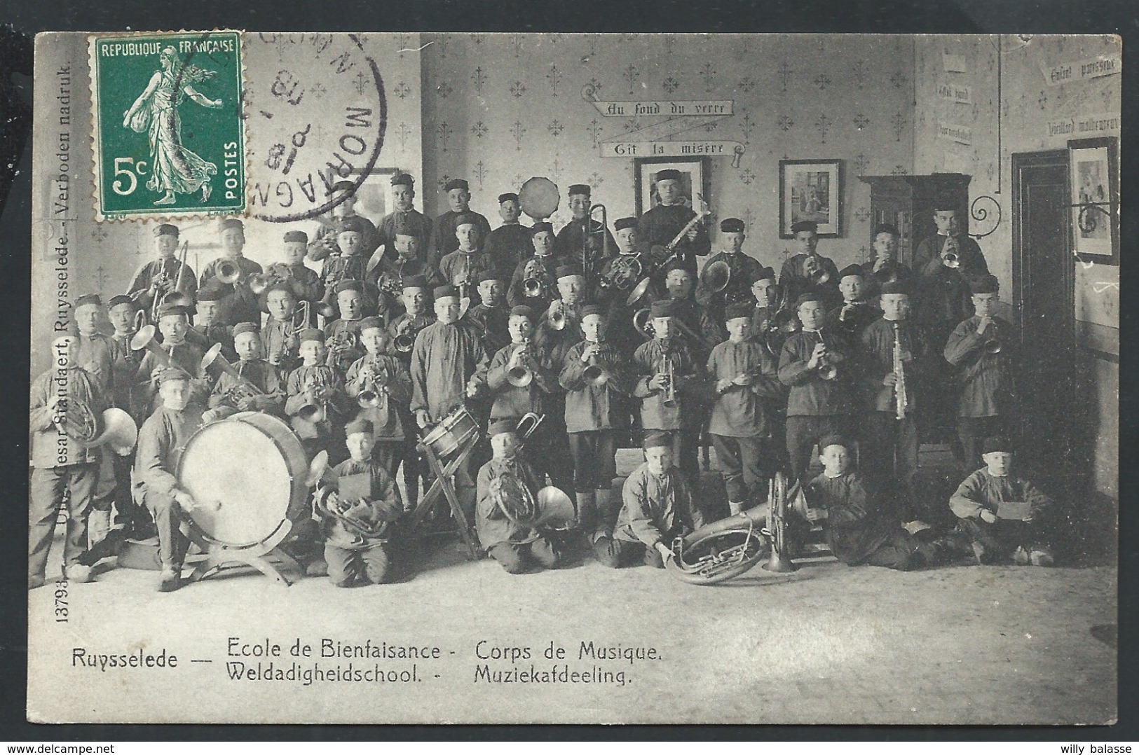 +++ CPA - RUISELEDE - RUYSSELEDE - Ecole De Bienfaisance - Corps De Musique - Weldadigheidschool  // - Ruiselede