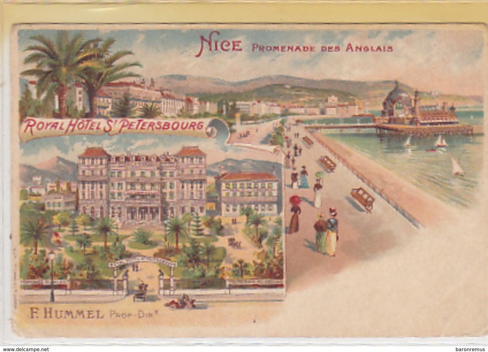 Nice - Royal Hotel St.Petersbourg - Lithographie - 1906    (170314) - Cartas Panorámicas