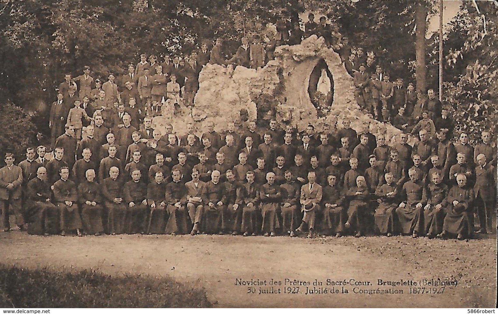 CARTE POSTALE ORIGINALE ANCIENNE : NOVICIAT DES PRETRES DU SACRE COEUR DE BRUGELETTE BELGIQUE JUBILE DE LA CONGREGATION - Altri & Non Classificati