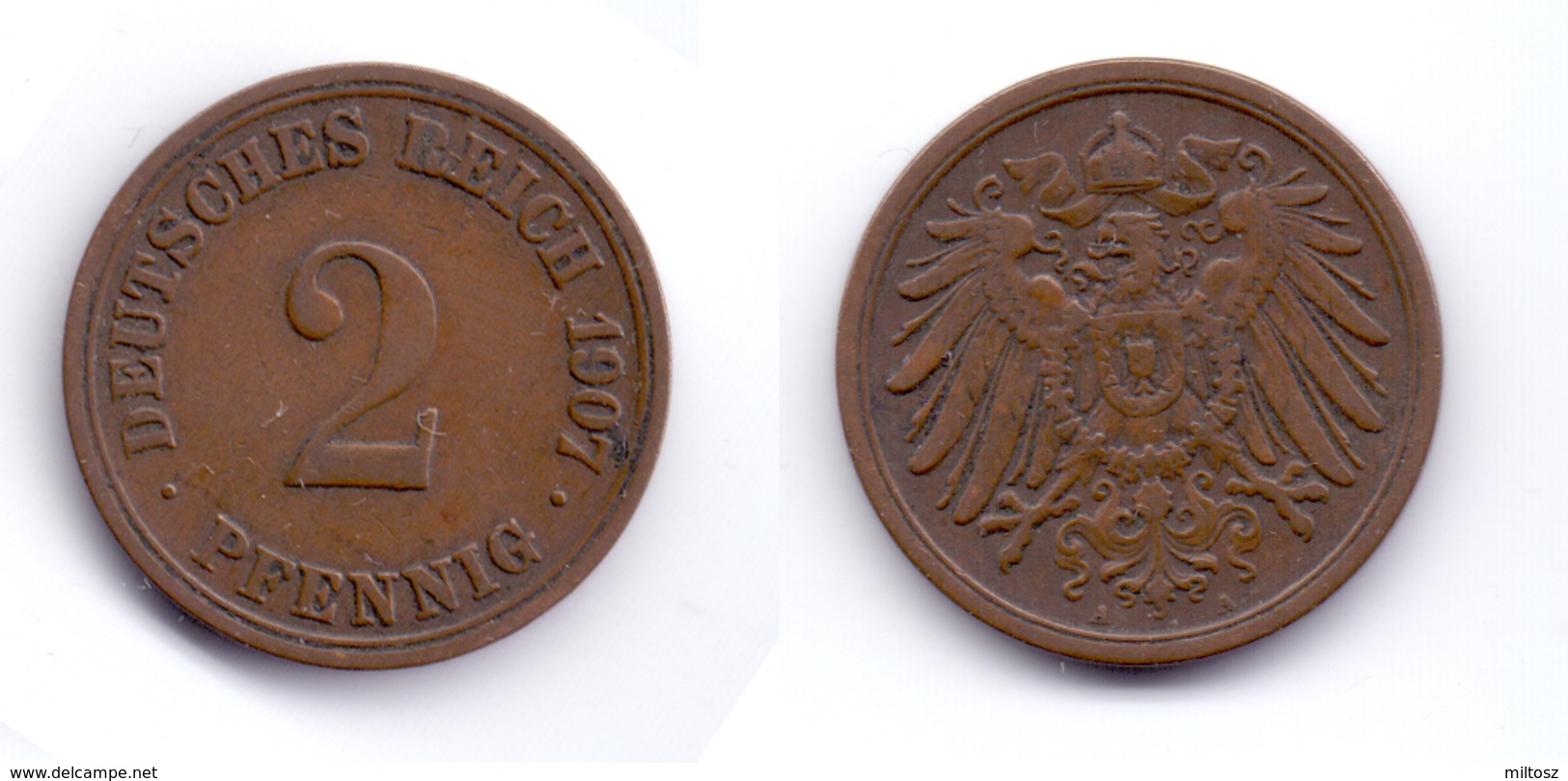 Germany 2 Pfennig 1907 A - 2 Pfennig