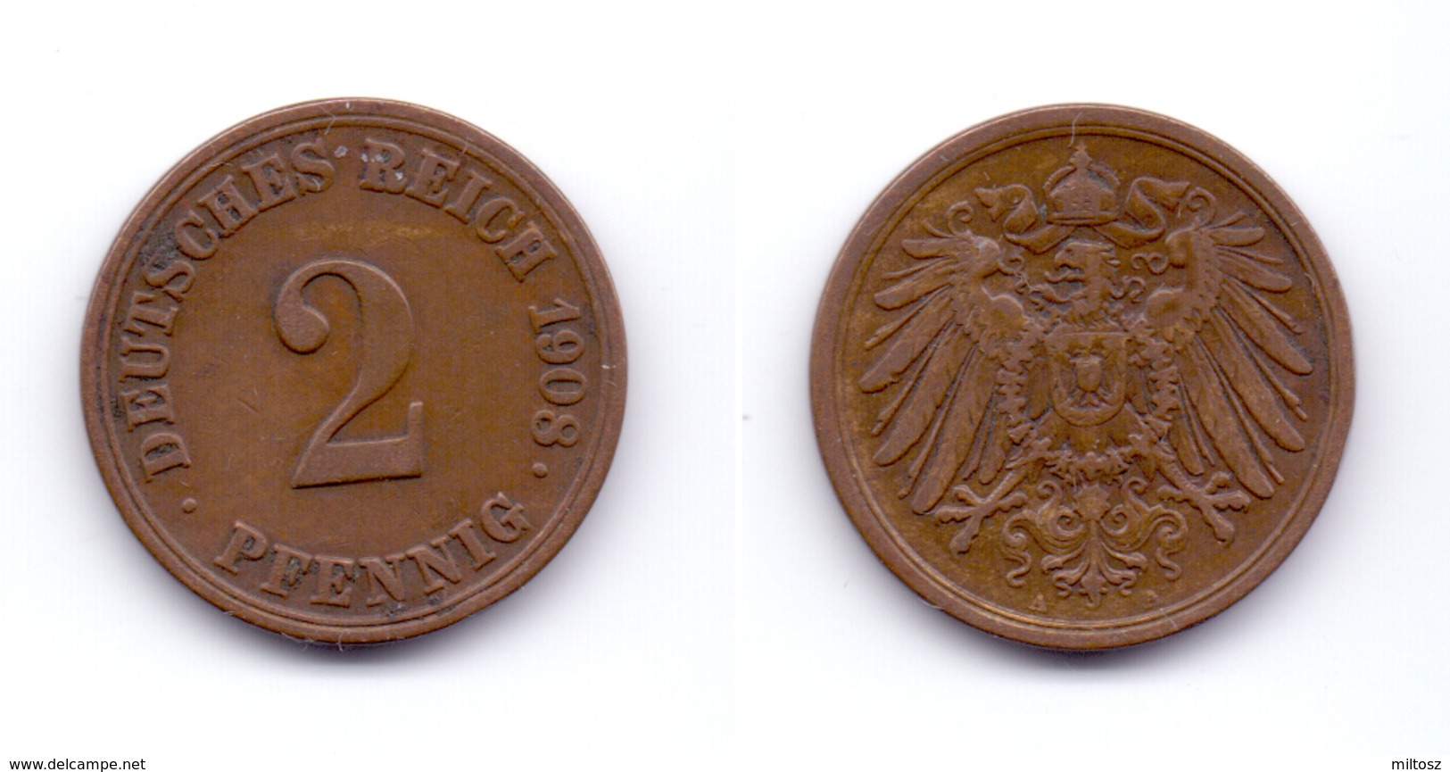 Germany 2 Pfennig 1908 A - 2 Pfennig