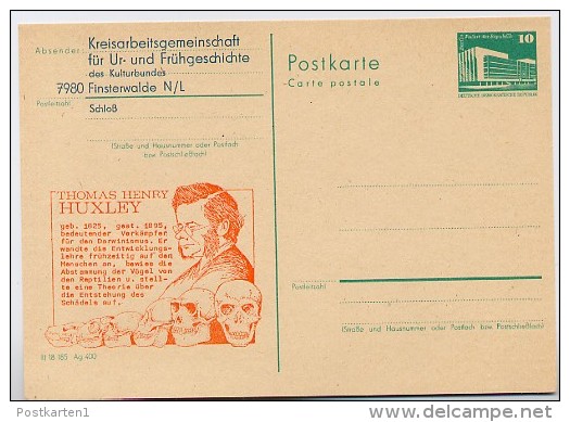 DDR P84-1-84 C58 Postkarte Zudruck THOMAS HUXLEY Finsterwalde 1984 - Privatpostkarten - Ungebraucht