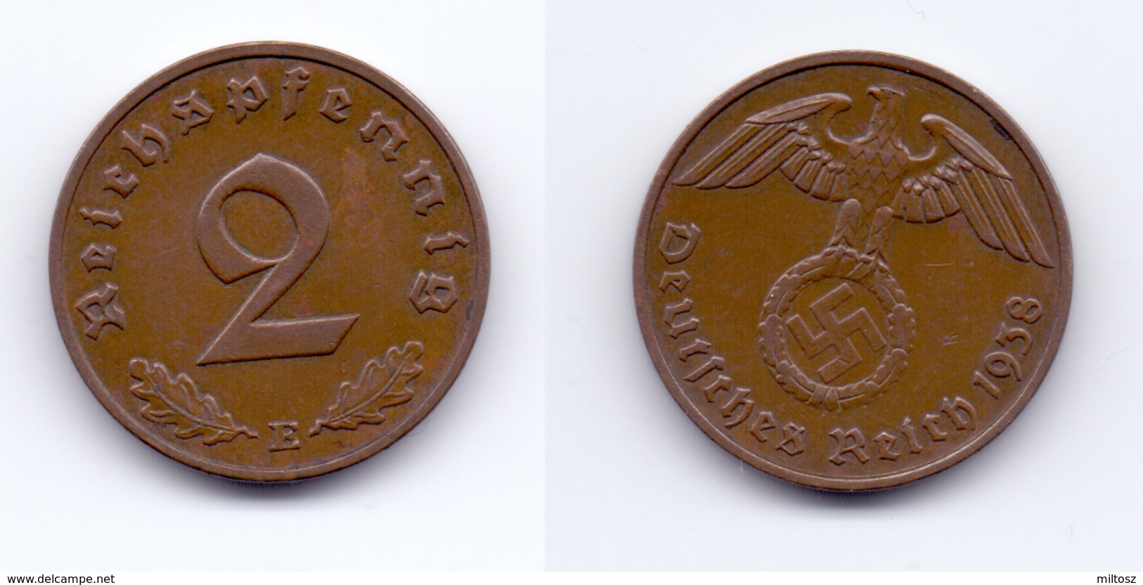 Germany 2 Reichspfennig 1938 E - 2 Reichspfennig