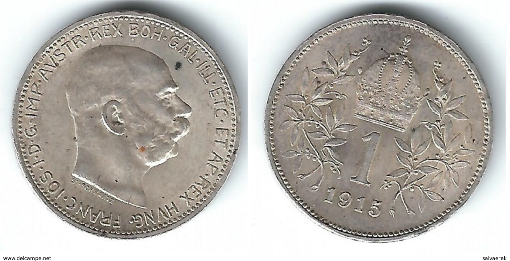 AUSTRIA IMPERIO CORONA 1915 PLATA SILVER T - Austria